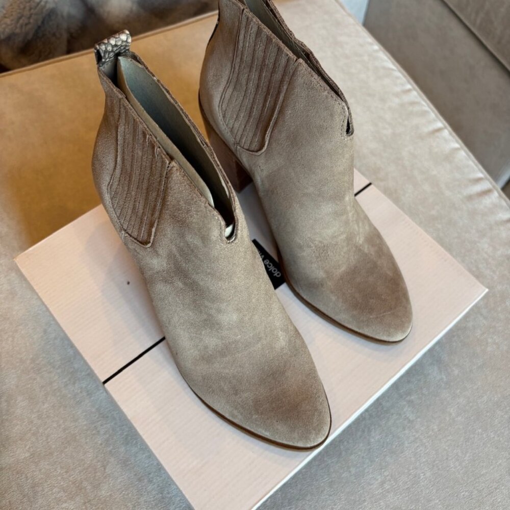DOLCE VITA Suede Bootie STAN Size 10 Dark Taupe NWT